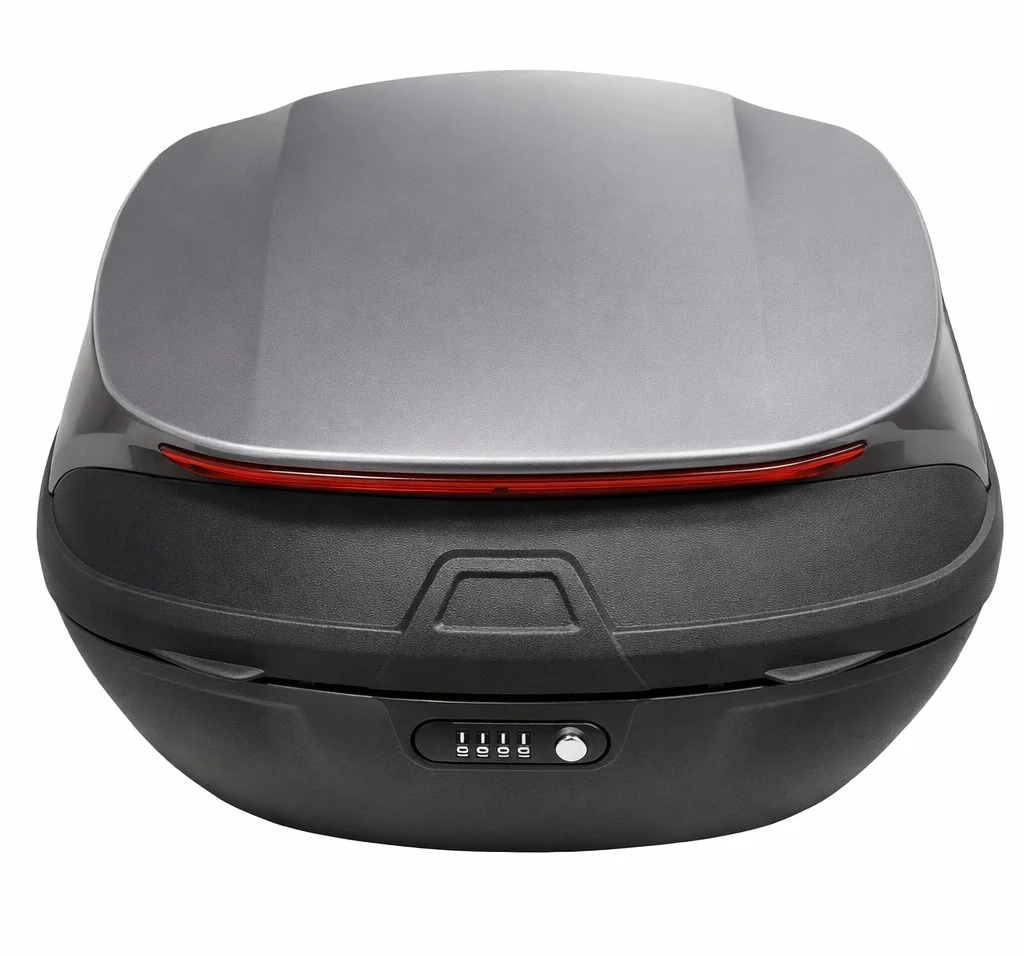 Accesorii - Cutie portbagaj RM-76 40L neagră | Topcase cu cifru Monolock și deschidere 90°