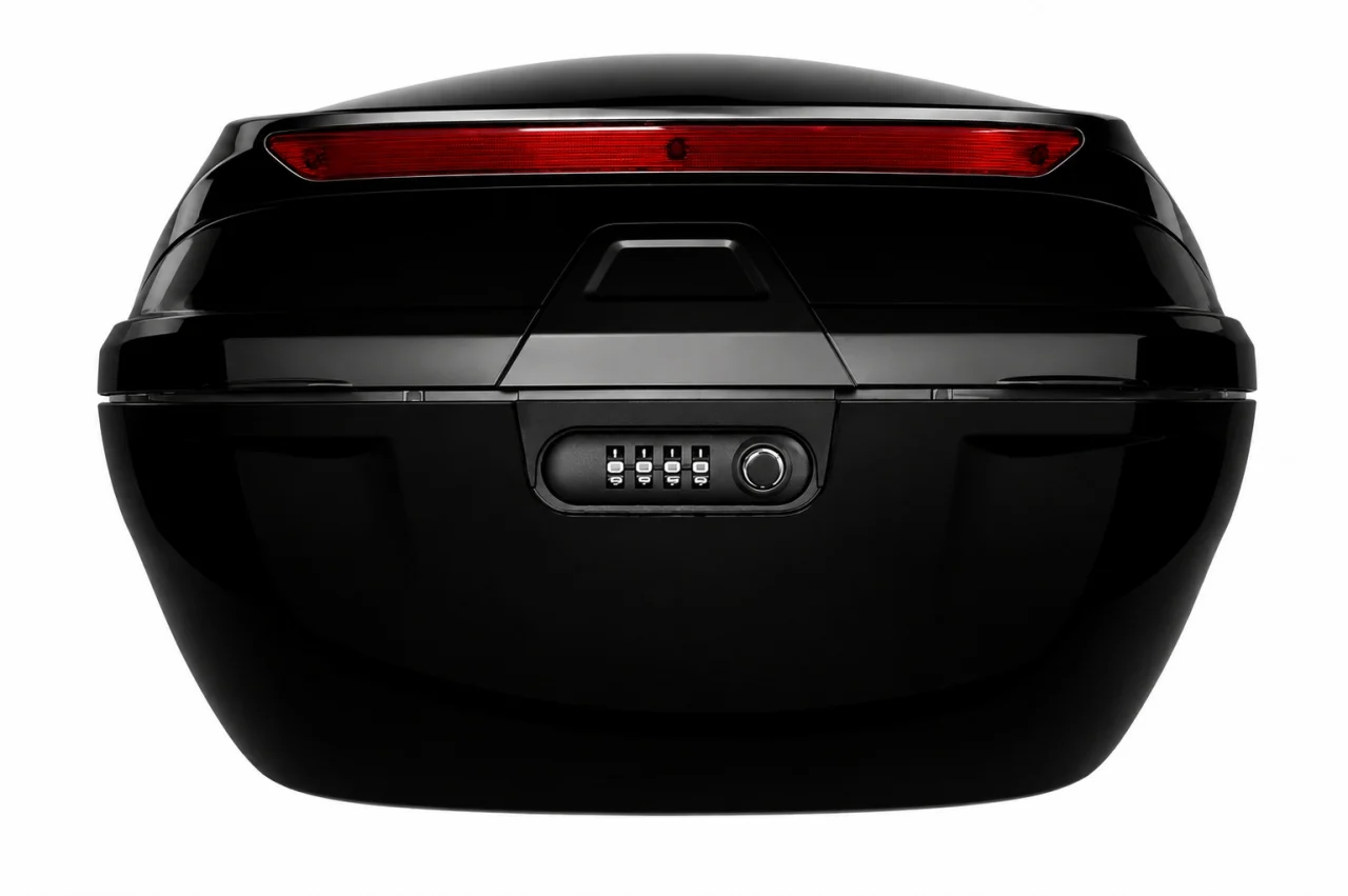 Cutie portbagaj scuter RM‑76 (40L) – capac negru lucios, închidere cu cifru [3]