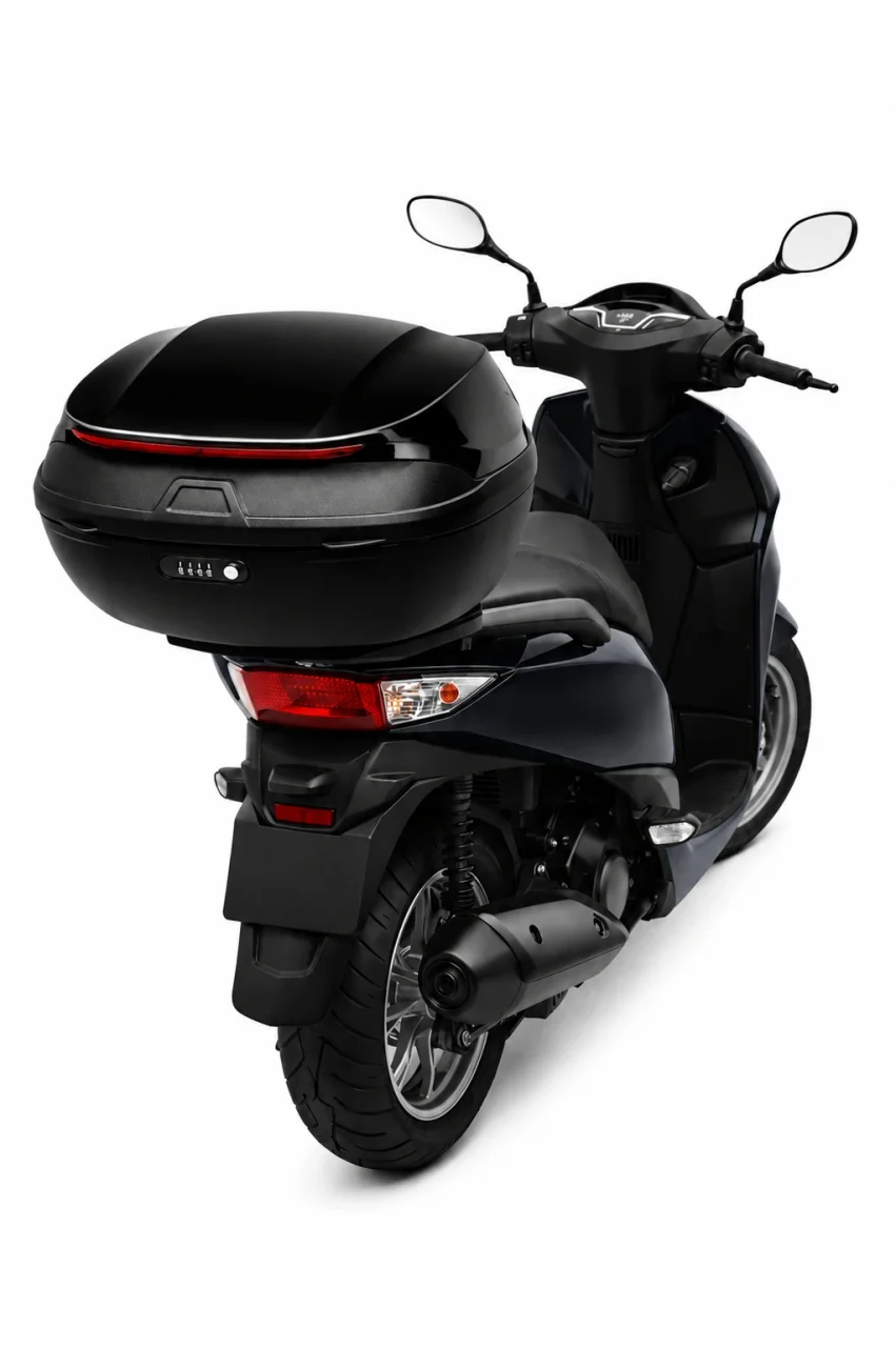 Cutie portbagaj scuter RM‑76 (40L) – capac negru lucios, închidere cu cifru [2]