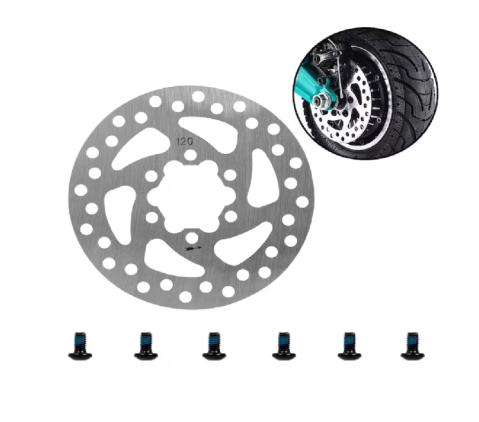 Disc frână 120 mm pentru trotinetă Kugoo / KuKirin G2 Pro – argintiu, set 6 șuruburi [1]