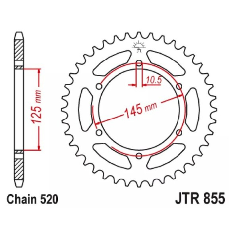 Foaie Spate JT JTR855.48 – 48T, Pas 520 – Yamaha XJ600 / Diversion (1991–2008) [1]