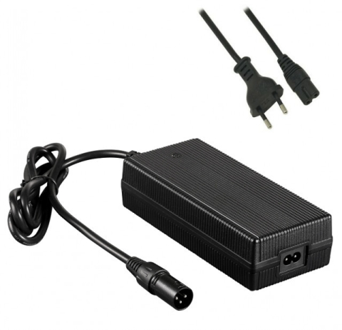 Trotinete Electrice - Încărcător bicicletă electrică 54.6V 2A – mufă XLR 3 pini (pentru baterii 48V Li‑Ion)