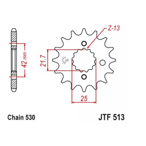 Pinion Față JT JTF513.17 – 17T, Pas Lanț 530 [1]