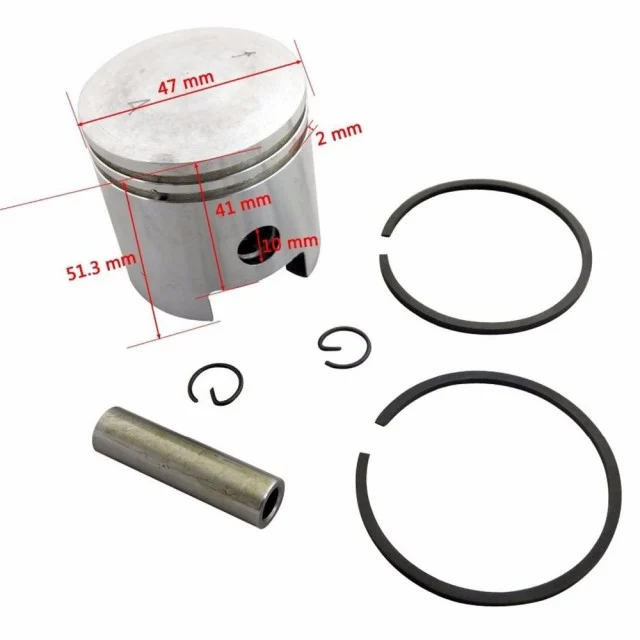 Piston kit motor bicicletă 80cc (47 mm, bolt 10 mm) [2]