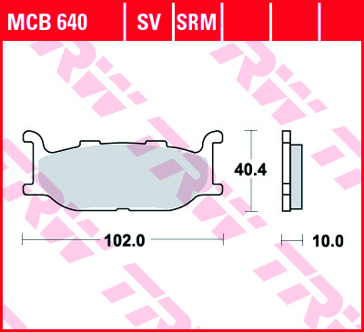Plăcuțe Frână Față TRW MCB640SV – Sinterizate SV – Yamaha 400–1600 (1994–2017) [2]
