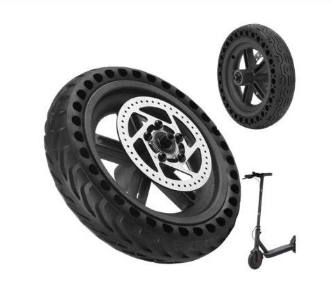 Trotinete Electrice - Roată completă 8.5 inch pentru trotinetă Xiaomi M365 – cauciuc plin fagure + disc frână inclus