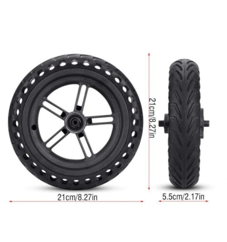 Roată spate trotinetă electrică 8.5 inch (cauciuc solid) – completă, montată [1]