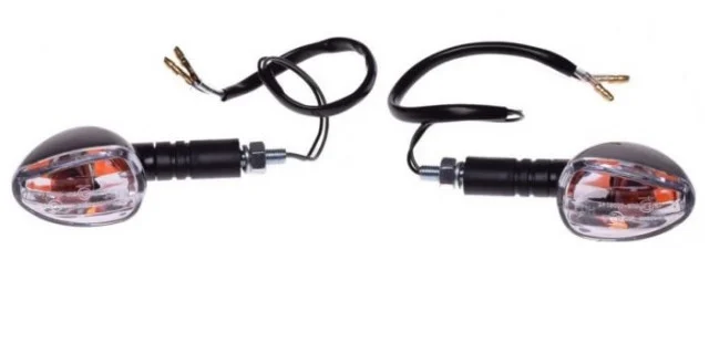 Piese & Consumabile scuter - Semnale negre ovale set 2 | BA15S 12V, filet M8 x 1,25, E8