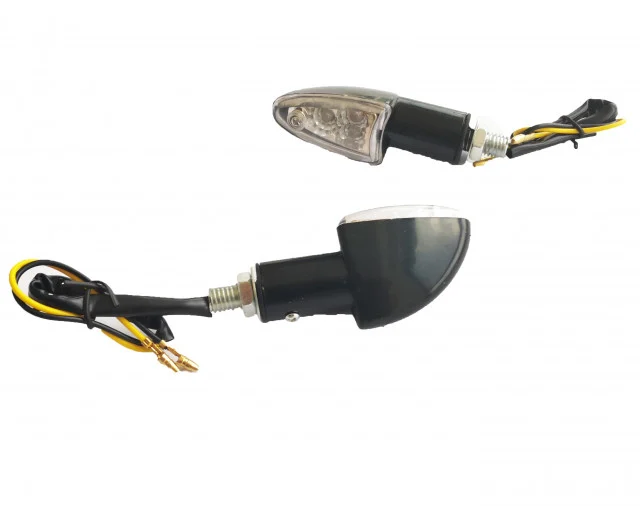 Piese & Consumabile scuter - Semnale scuter 3 LEDuri | Carcasă neagră, lumină galbenă (set 2 buc)