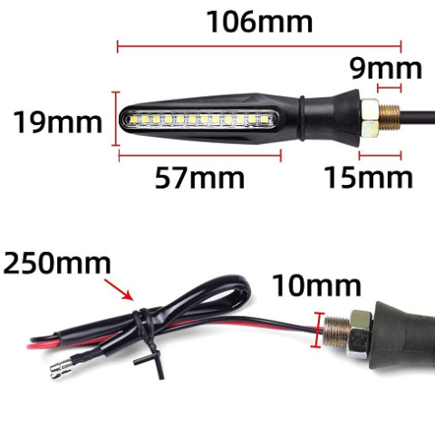Semnalizări LED scuter tip bandă roșie | Set 2 buc 12V [2]