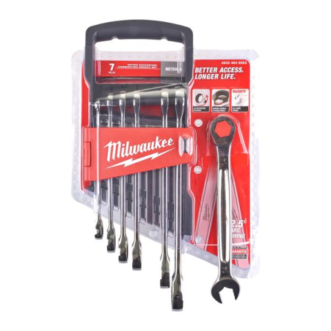 Set chei combinate cu clichet Milwaukee MAXBITE – 7 buc, 8–17 mm [2]