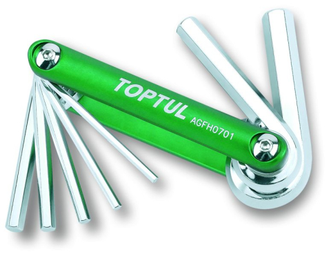 Scule și Unelte Moto - Set chei imbus TOPTUL – 8 buc, HEX, formă L, 1–10 mm, profesional