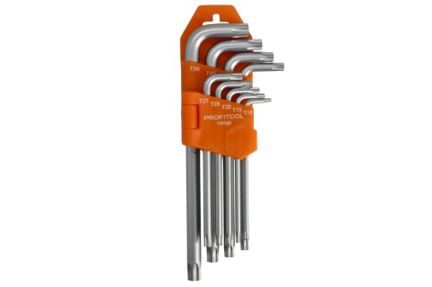 Scule și Unelte Moto - Set chei TORX PROFITOOL – 9 buc, formă L, T10–T50, profesional