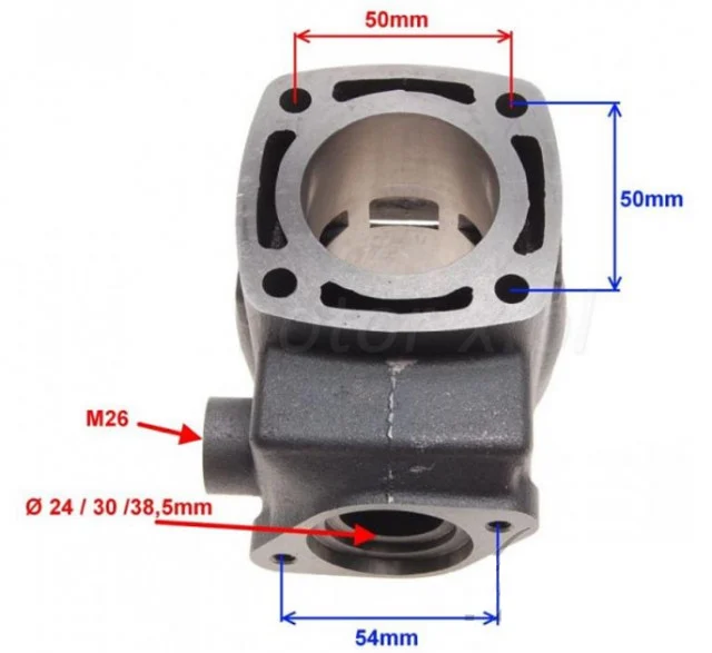 Set motor scuter 2T 50cc Kymco Dink / Super 9 – răcire apă, piston 44 mm [1]