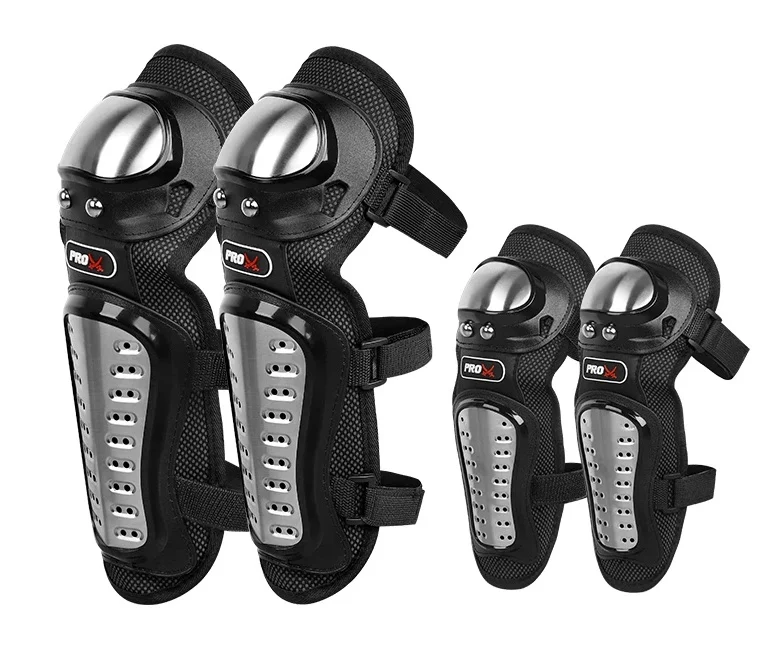 Accesorii - Set protecții PRO‑BIKER 4 bucăți genunchi și coate din oțel inoxidabil | Off‑road