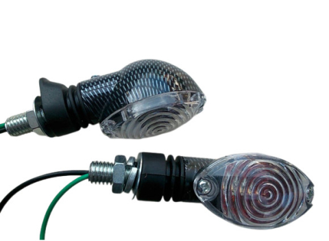 Semnalizari - Set semnale carbon ovale (2 buc) 12V | Filet M8 x 1,25, 48×28 mm