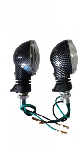 Set semnale carbon ovale (2 buc) 12V | Filet M8 x 1,25, 48×28 mm [1]