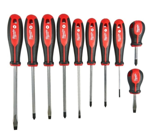 Scule și Unelte Moto - Set șurubelnițe Milwaukee – 10 buc, Tri‑Lobe, PH / PZ / SL, profesional