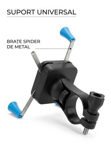 Diverse - Suport telefon moto/bicicletă cu brațe metalice tip spider – prindere pe ghidon