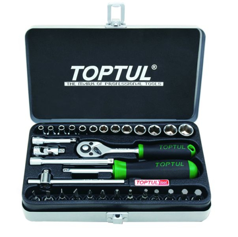 Scule și Unelte Moto - Trusă de scule TOPTUL – 32 piese, 1/4", PH / HEX / SL / prize 6PT, profesională