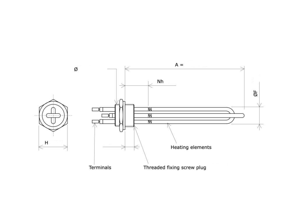 Custom electric immersion heater for water and oil [5]