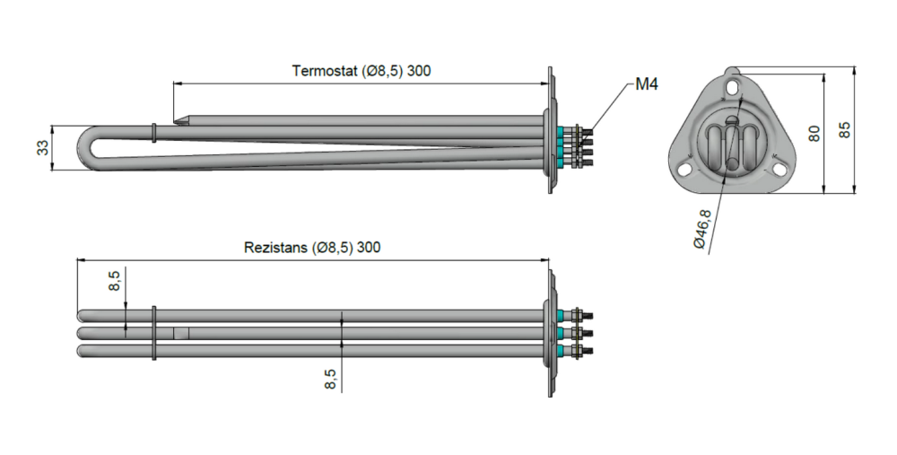rezistenta marmita masina spalat vase 4500w 30cm – dishwasher bain marie heating element 4500w 30cm [2]