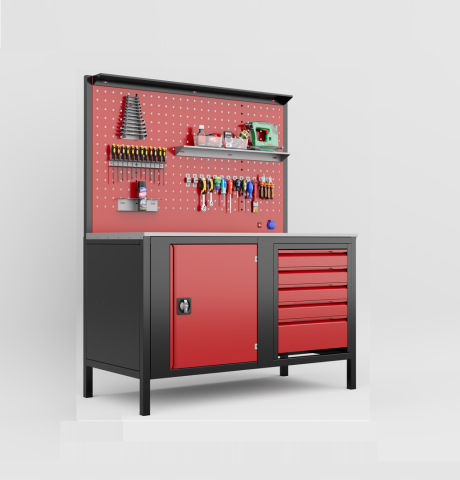 Mese și bănci de lucru - banc de lucru metalic 5 sertare