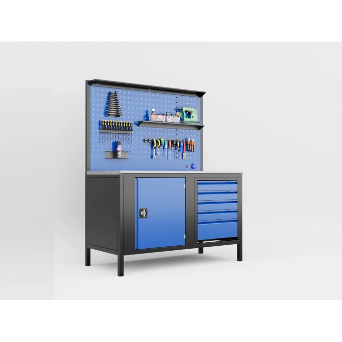 Workbenches 1.5 Mt - heavy-duty-workbench-1500mm-5-drawers-cabinet