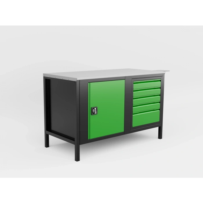 Workbenches 1.5 Mt - industrial-workbench-1500mm-5-drawers-cabinet