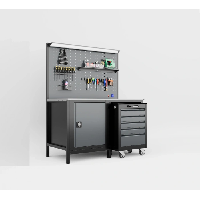 Workbenches 1.5 Mt - industrial-workbench-1500mm-5-drawers-mobile-cabinet