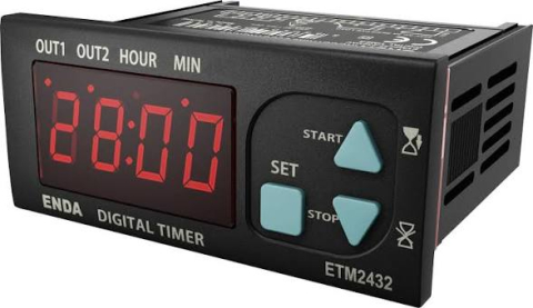 Timers, Potentiometers and Tachometers - ENDA ETM2432-230 230V Digital Timer with Dual 8A Relay Output