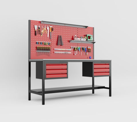 Mese și bănci de lucru - banc de lucru cu 6 sertare metalice