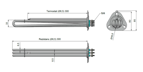 rezistenta marmita masina spalat vase 4500w 30cm – dishwasher bain marie heating element 4500w 30cm [1]
