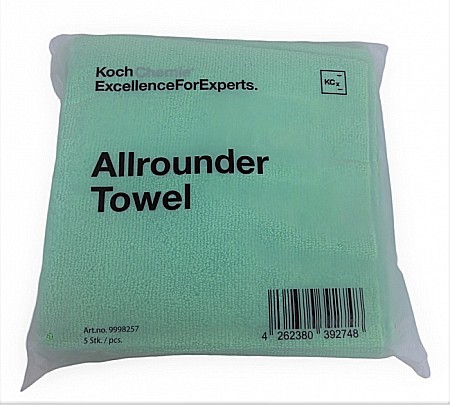 Lavete si Prosoape - Allrounder Towel Set, lavetă microfibră profesională dual face, fără margini, verde, 40x40 cm, pachet 5 buc.