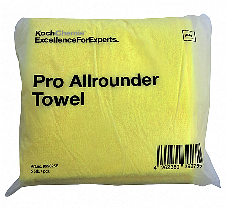 Lavete si Prosoape - Pro Allrounder Towel Set, lavetă microfibră profesională dual face, fără margini, galbenă, 40x40 cm, pachet 5 buc