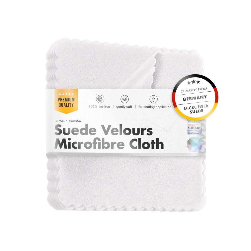 Detailing - Suede Towel Pack, lavete aplicare protecție ceramică, 10×10cm, albe, pachet 10 buc.