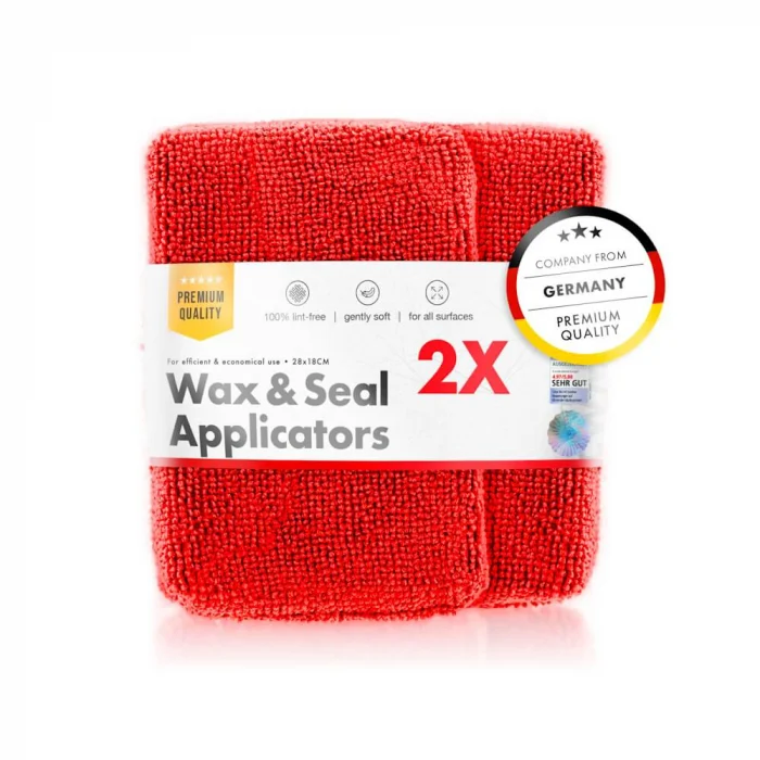 Detailing - Wax and Seal Applicators, aplicator microfibră pentru ceară și sealant, roșu, pachet 2 buc.