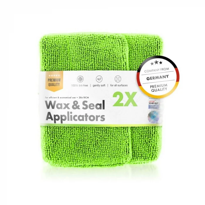 Lavete si Prosoape - Wax and Seal Applicators, aplicator microfibră pentru ceară și sealant, verde, pachet 2 buc.