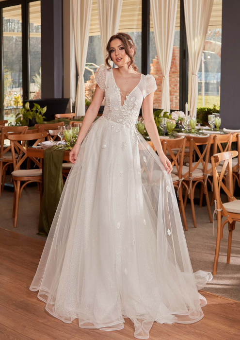 Sparkling tulle a-line wedding dress [2]