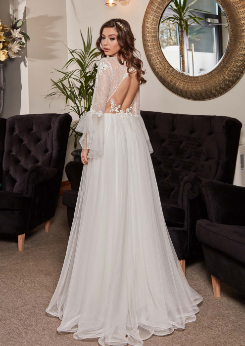 Bohemian a line wedding dress [6]