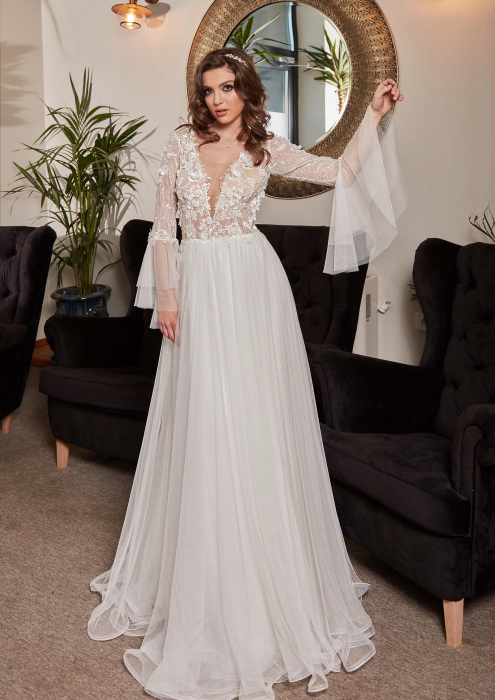 Bohemian a line wedding dress [1]