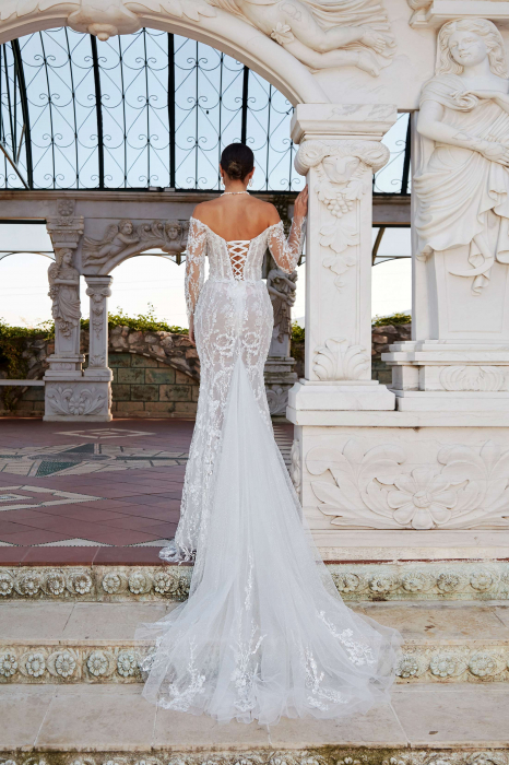 Lace mermaid wedding dress with long sleeves [3]