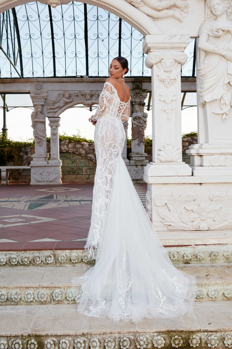 Lace mermaid wedding dress with long sleeves [2]