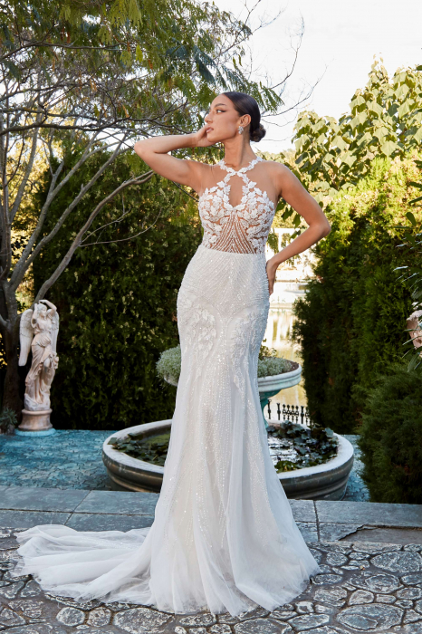 Lace mermaid wedding dress with open back [1]