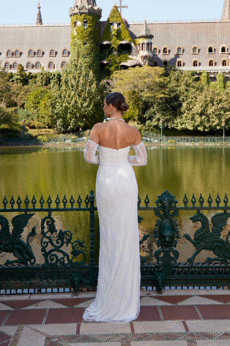 pearls wedding dress with detachable sleeves [6]