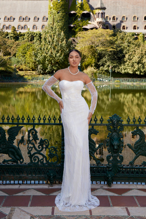 pearls wedding dress with detachable sleeves [8]