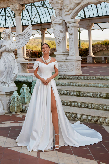 Simple satin wedding dress with corset bodice [4]