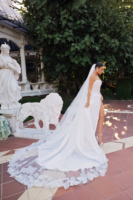 Simple satin wedding dress with corset bodice [8]