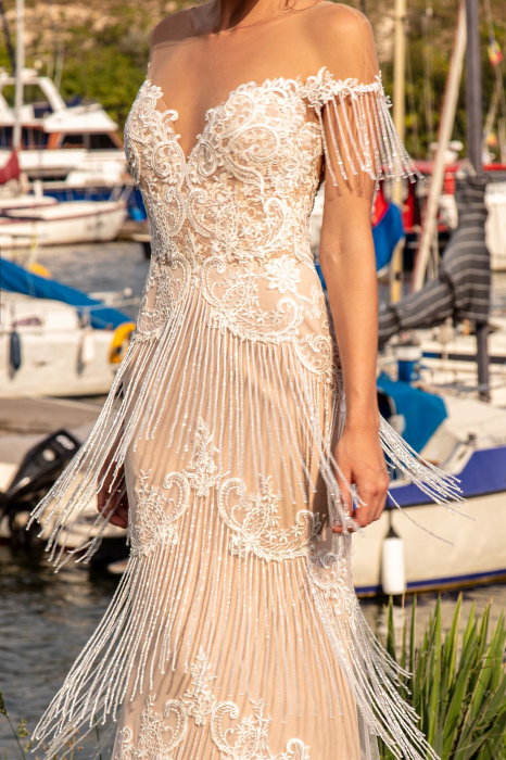 California- Fringe sheath wedding dress [5]