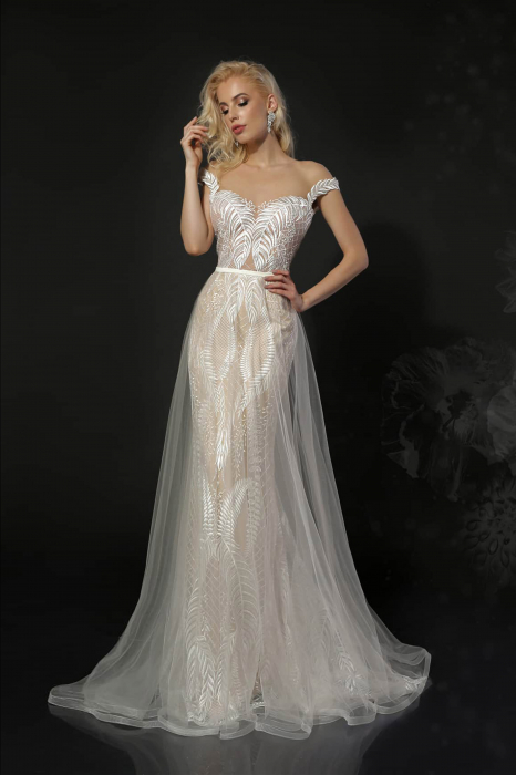Calista- Mermaid wedding dress with detachable skirt [1]